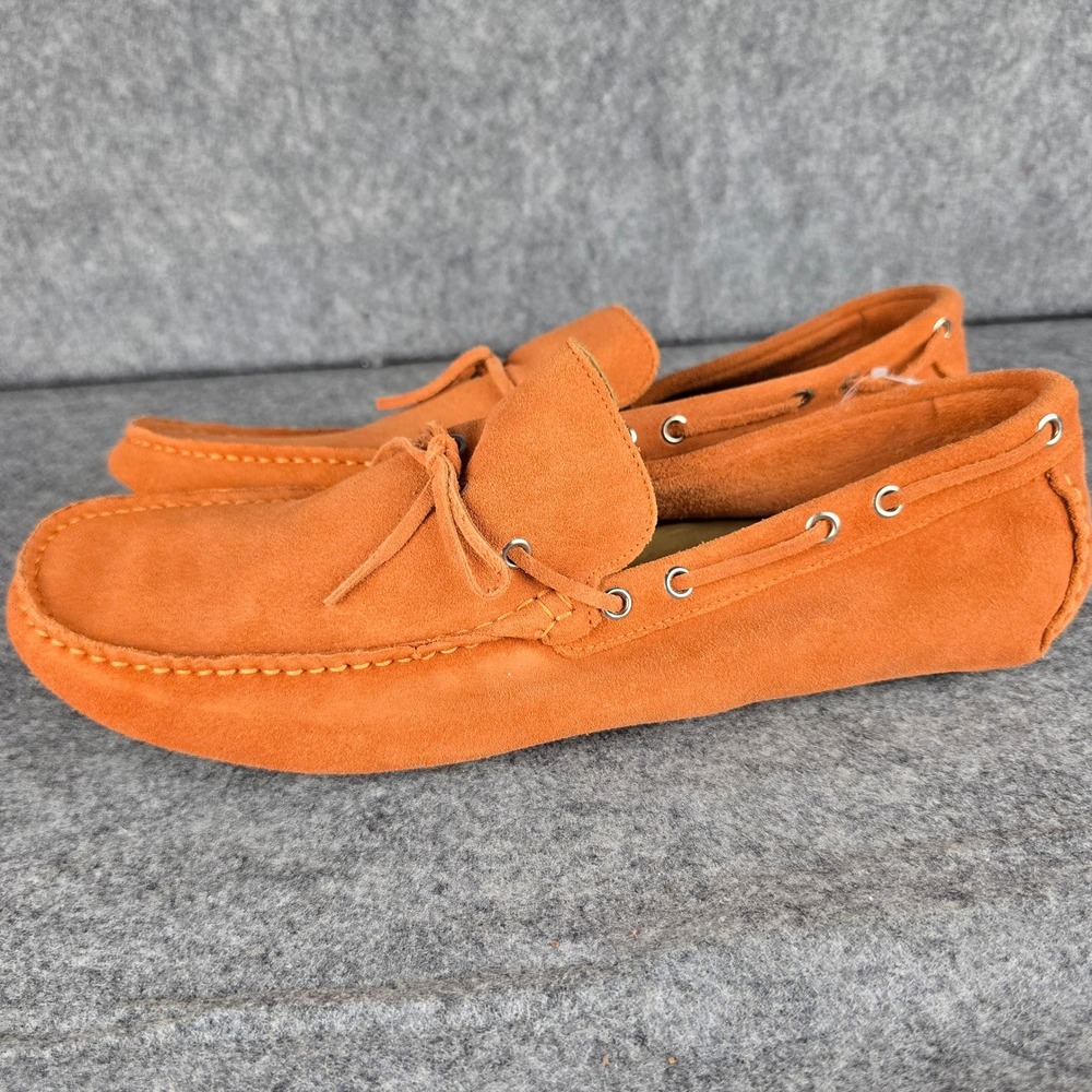 Mercanti Fiorentini Loafers Mens 12M Orange Suede MF7882 Driving Shoes